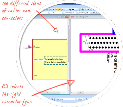 electrical-harness-design-software--E3-Cable-multi-view-functionality