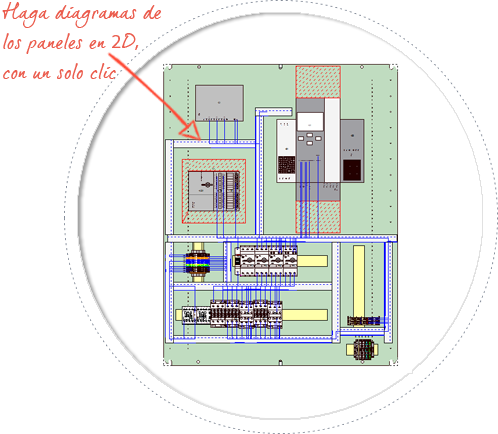 Software de diseño eléctrico de paneles, E3-Panel, Elabore tantas vistas 2D adicionales como necesite