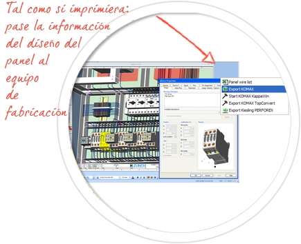 Software de diseño eléctrico de paneles, E3-Panel, integrar-con-fabricación-equipos