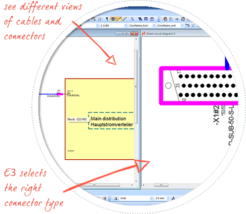 electrical-harness-design-software--E3-Cable-multi-view-functionality