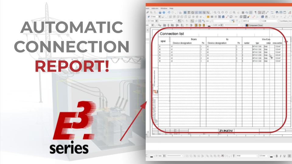 How to Generate Connection Report with E3.cable