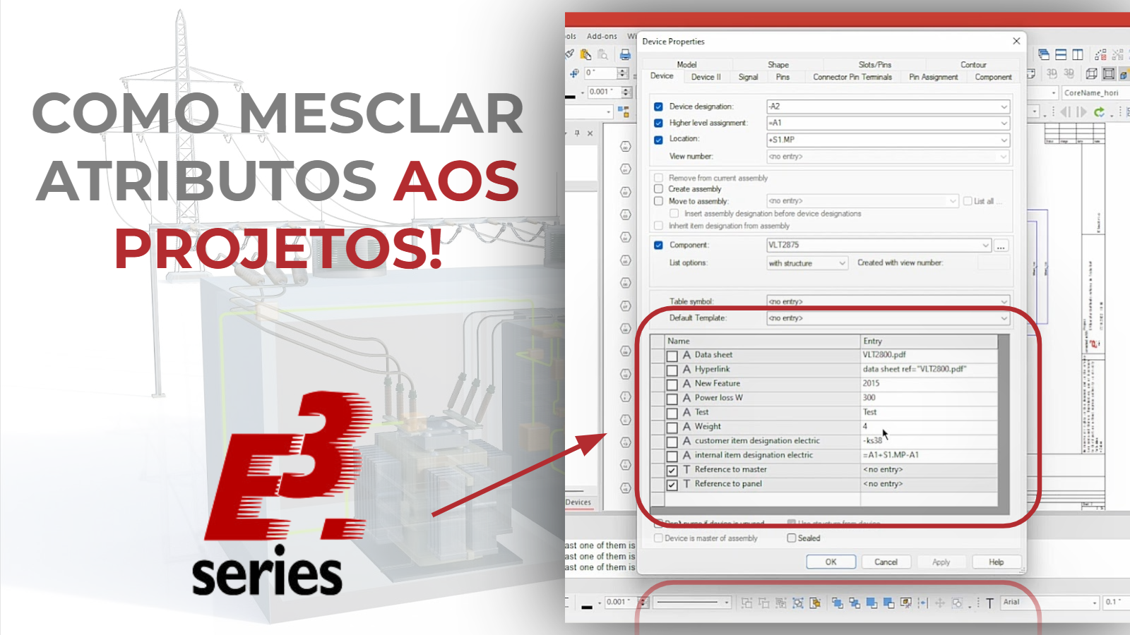 Configuração para Mesclar Atributos no E3.series 2022